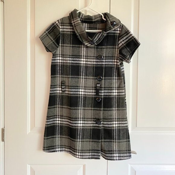 Grey checkered short sleeve sweater dress - Picture 1 of 1